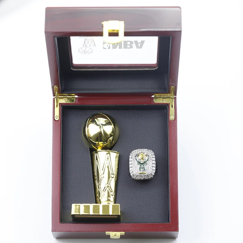 

2021 Bucks world Champion ring with Gold plated trophy championship ring set