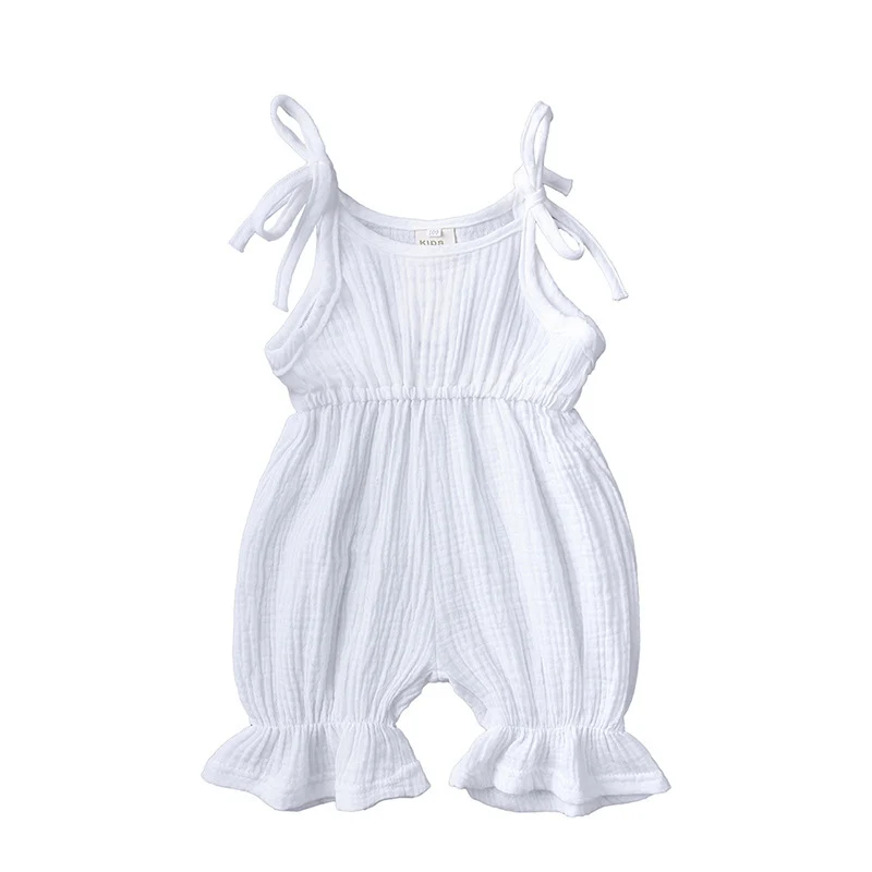 Baby Condole belt cotton hemp Romper summer newborn baby girl lovely child hayi lace foot mouth climb Jumpsuit Outfits clothes B