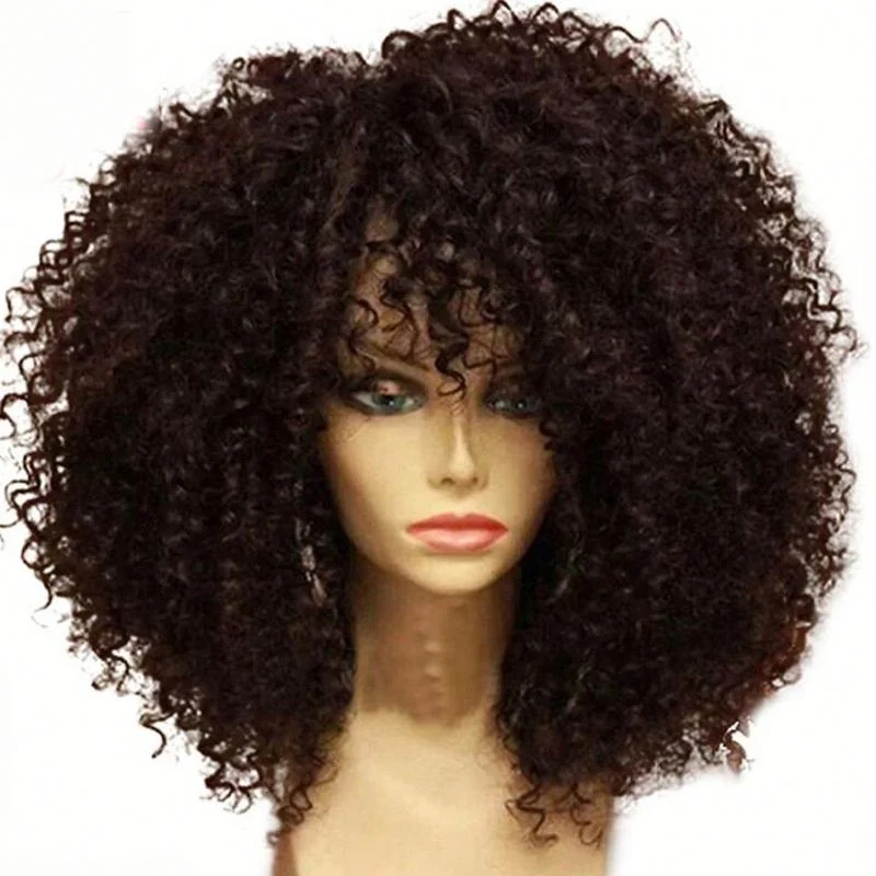 

Jhcentury Fluffy Afro-Hair Curly Wig For Ladies Euroamerican Synthetic Chemical Fiber Wig, Brown