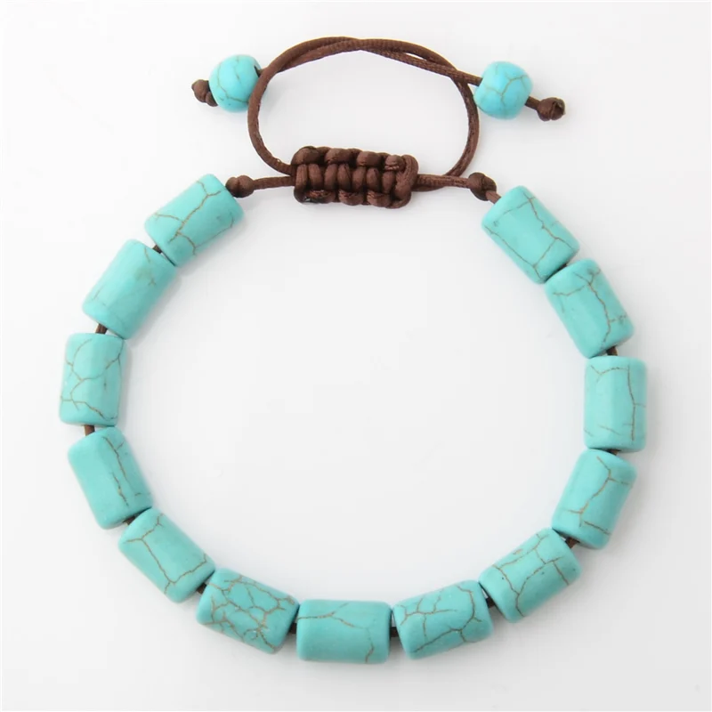 

Wholesale Cylinder Beads Natural Stone Beads Turquoise Beads Adjustable Bracelet