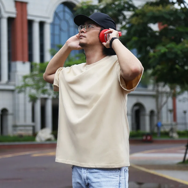 

230g heavy T-shirt solid color cotton thickened high quality custom men's wear