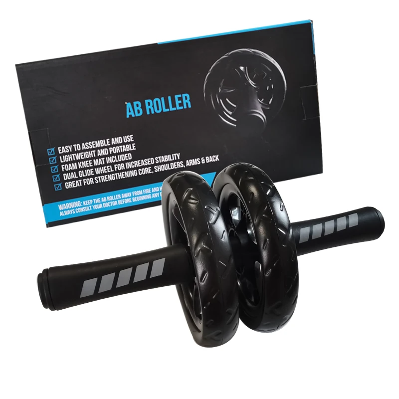 

Popular l Ab Wheel Roller With Resistant Bands Rueda Abdominal Trainer ab Wheel roller, Black