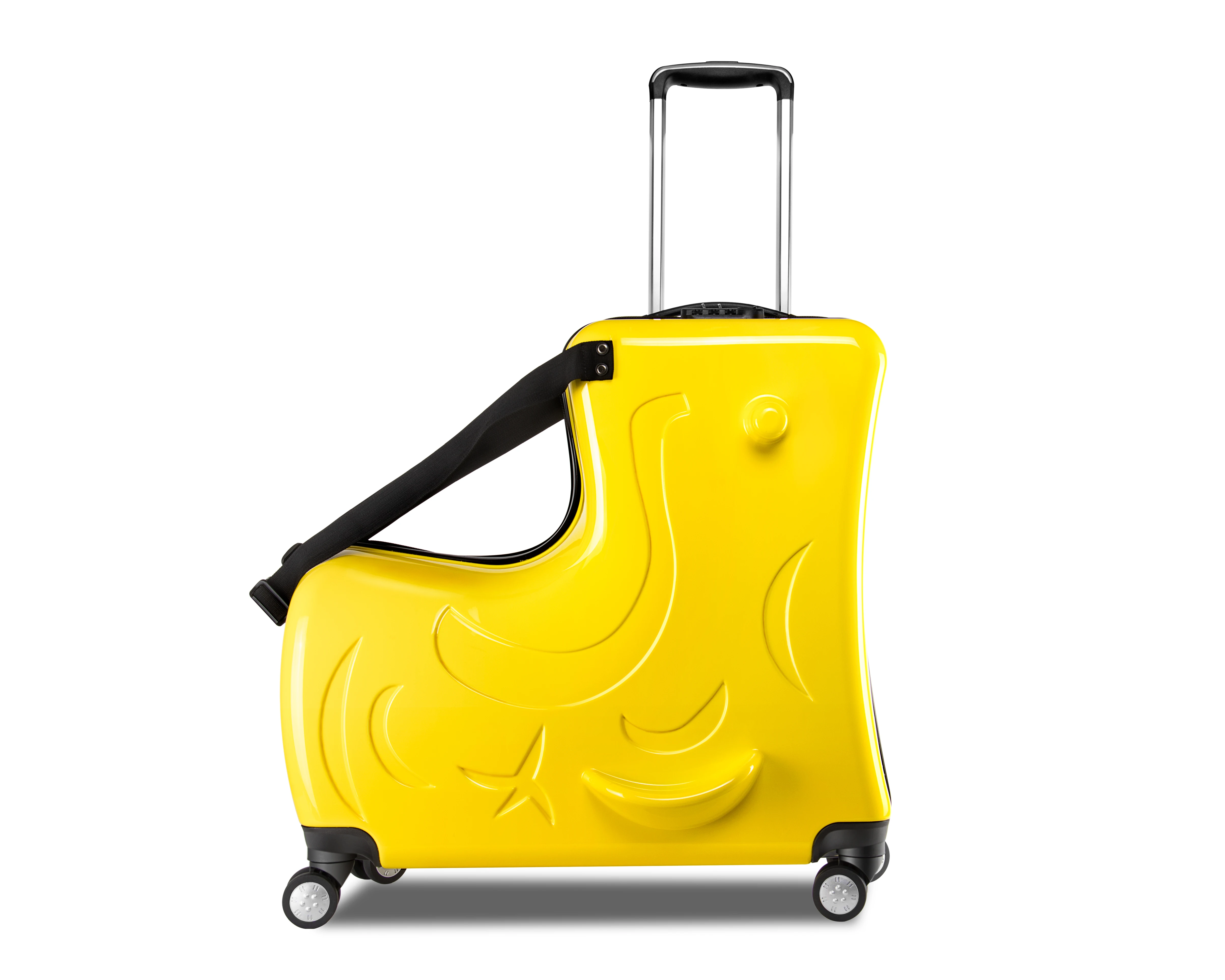 

Popular 24 inch ABS kids hand travel bags carry on luggage set suitcase with wheels, Yellow