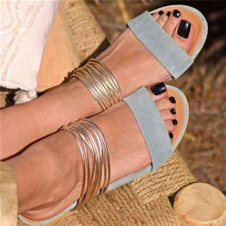 

Drop Shipping Cheap Flat Slipper Ladies Shoes Sandals For Women And Ladies 2022 Summer Sandals, 3 colors