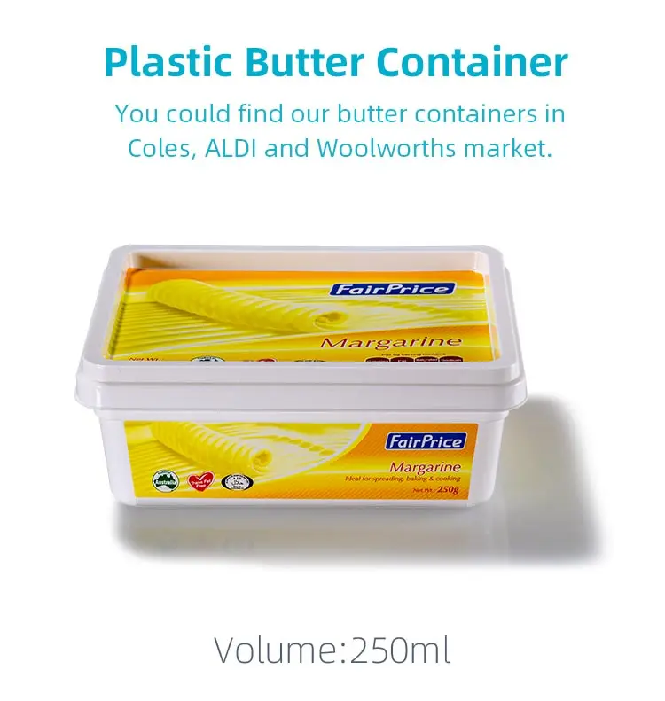 Wholesale Disposable Eco Friendly Custom 250g,500g Rectangle Margarine