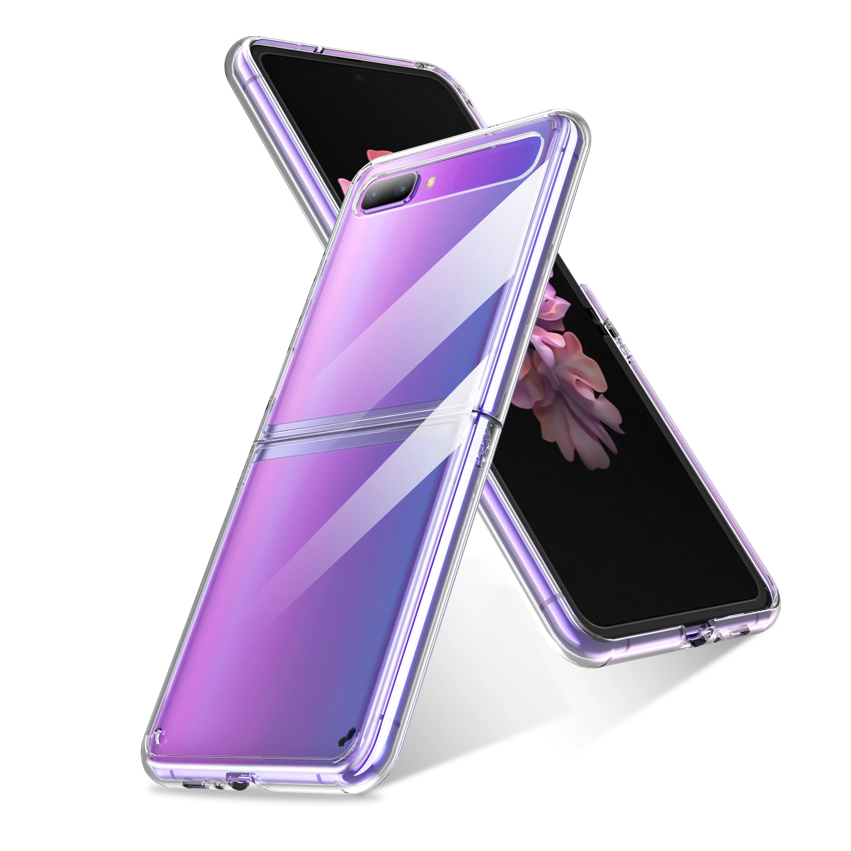 

Slim Thin Crystal Hard PC and Soft TPU Bumper Shockproof Anti-Scratch Transparent Clear case for Samsung Galaxy Z Flip