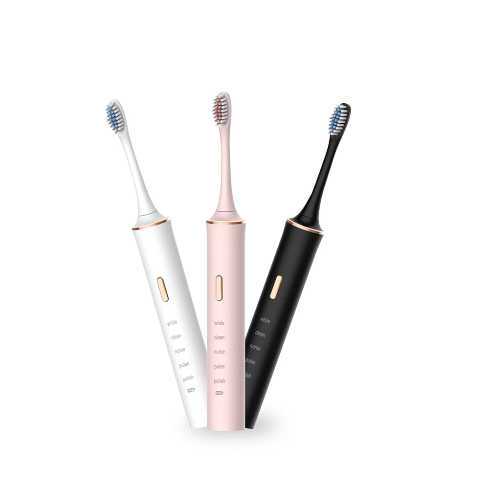 

OEM IPX7 Waterproof Electric Toothbrush Escova De Dente Eletrica Smart Sonic Teeth Brush Cepillo Electrico Tartar Removal Brush, White pink black