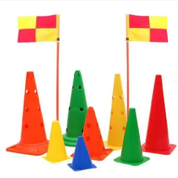 

Outdoor Agility Football field play soccer Training sport marker plastic training marker barriers cone hurdles set, Yellow, orange,green, red, blue