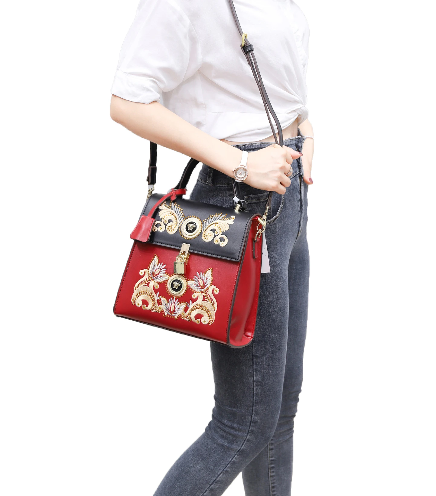 

2021 New Arrivals Designer Pu Women Embroidery Handbag For Women Luxury