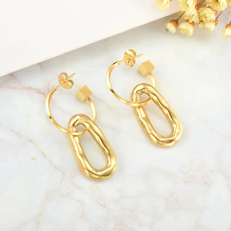 

Modalen Fashion Square Multiple Round Chunky Gold Hoop Earrings