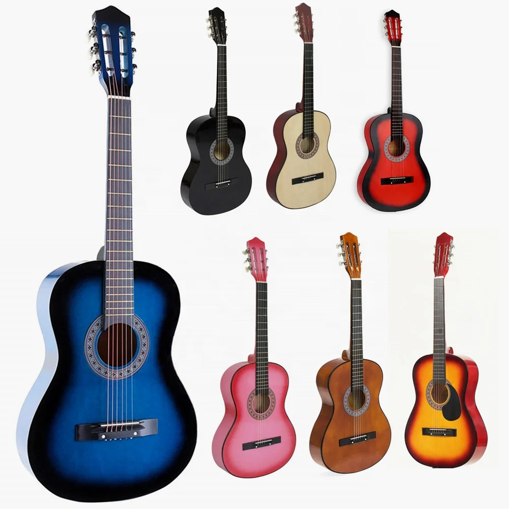 

38 Inch Full Size Steel Strings Student Beginner Wooden Acoustic Guitar (COLORFUL)