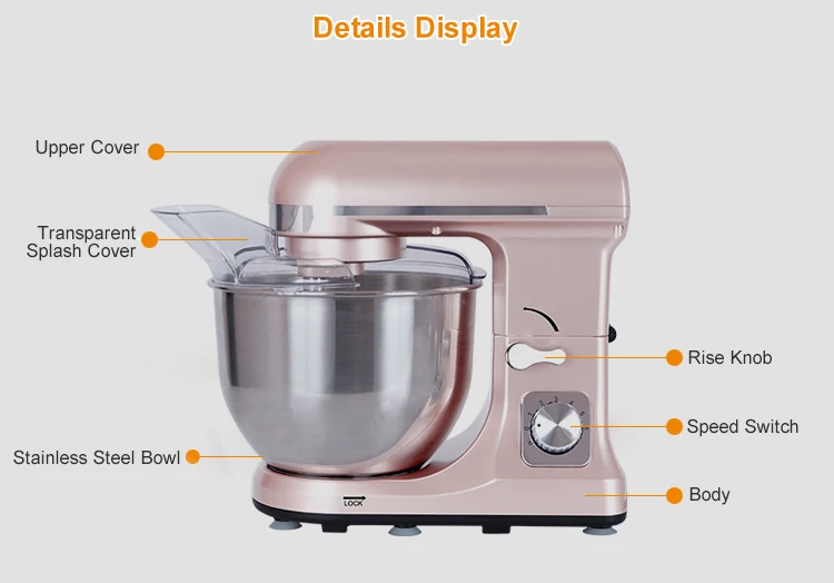 MURENKING Stand Mixers 6-Speed Kitchen Electric Food Machine For Cook