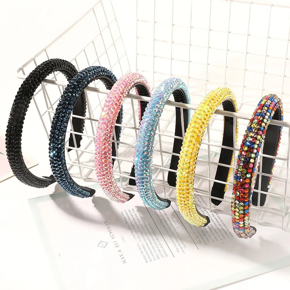 

MIO 2024 New Wholesale Fashion Rhinestone Headbands Plastic Rhinestone Hair Band for Women Hair Accessories