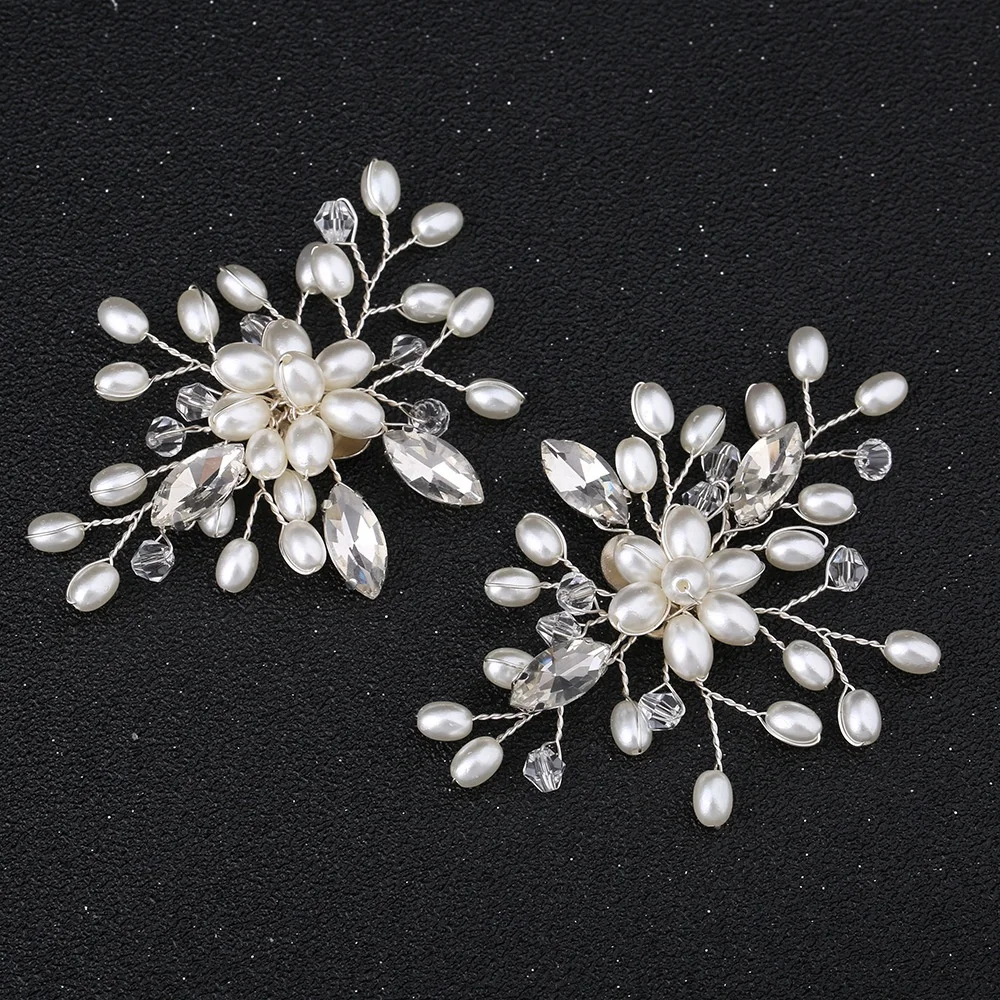 

XILIANGFEIZI Latest Fashion High Heel Pearl Rhinestone Buckle Metal Crystal Charms Accessories Shoe Flower Buckles