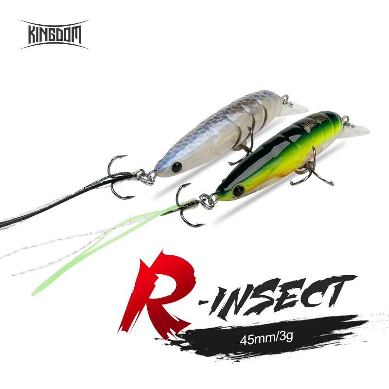 

Kingdom 2021New fish Pencil Fishing Lures 45mm 3g Minnow Insect Swim Action Hard Baits Sinking Lure Wobblers, 6 colors