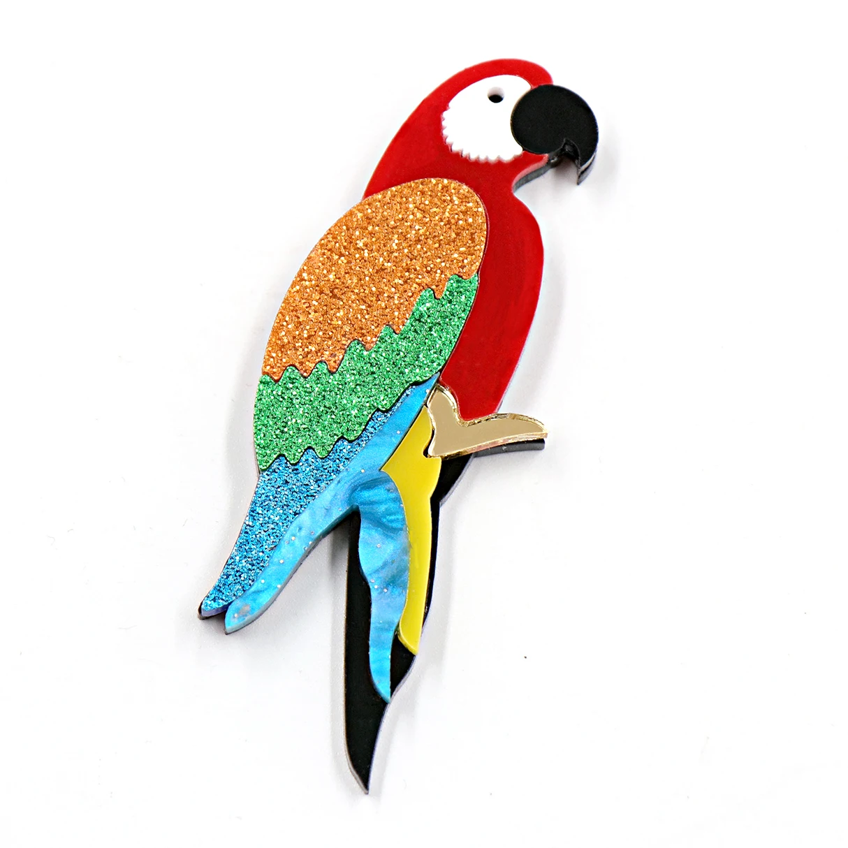 

BHS065BH1040 New Design Parrot Women Jewelry Handmade Colorful Bird Brooch