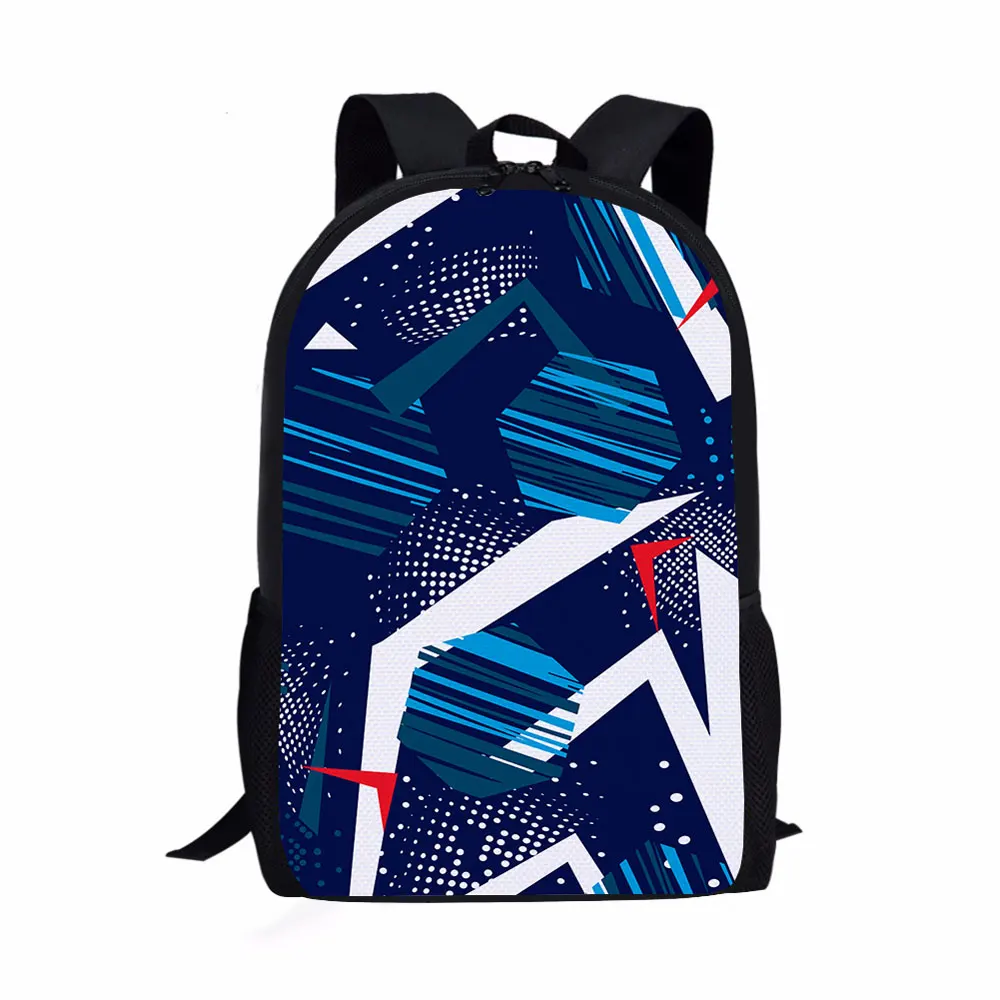 

New Design custom Geometric camouflage pattern canvas manufacturer kids children school bags backpack