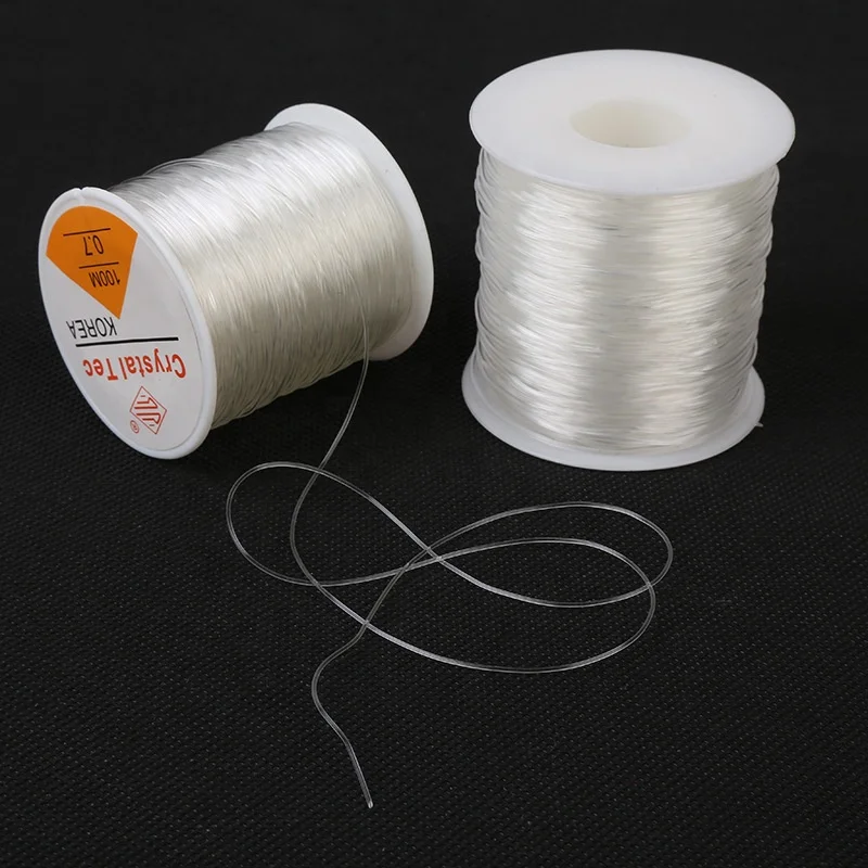 

0.7mm 100 meters clear crystal elastic thread for jewelry making, Transparent