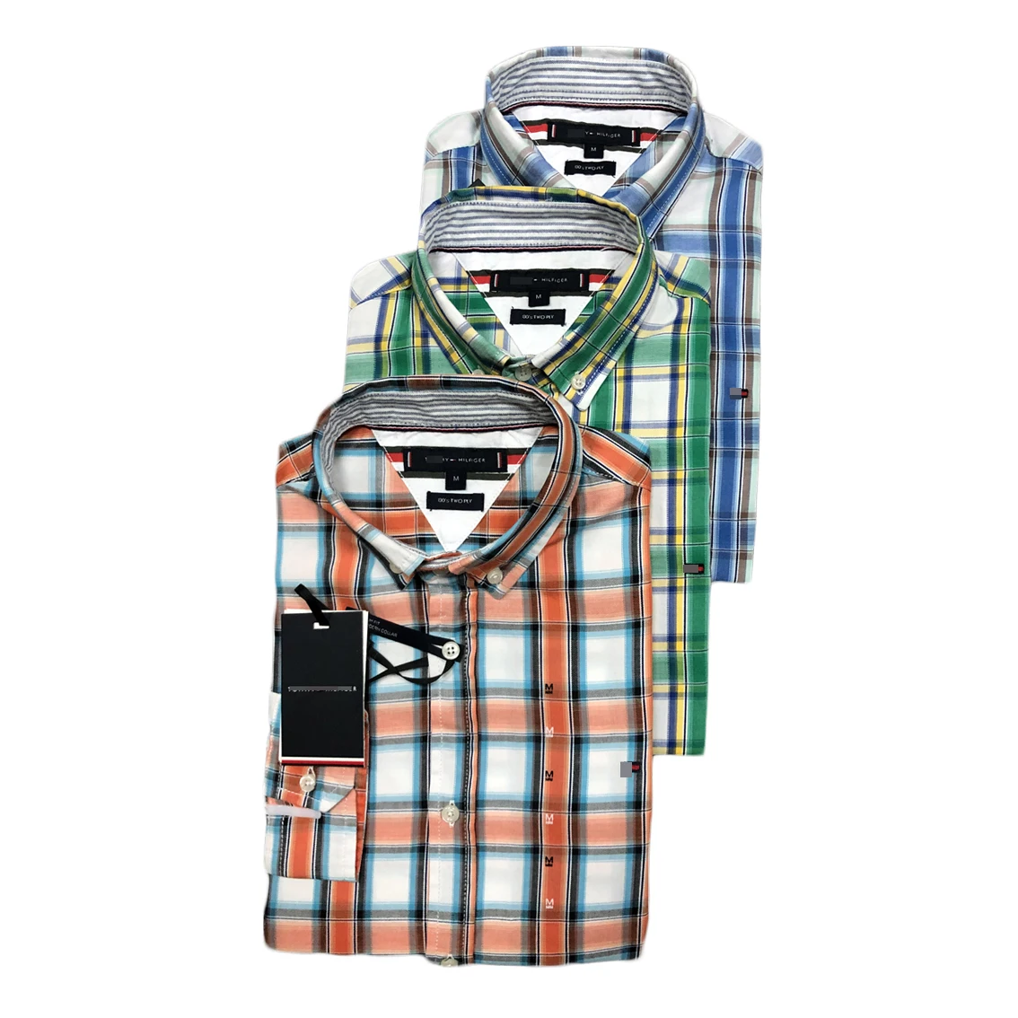 

Woolen Plaid hilfnger Dress Shirt high quality Long sleeve brand cotton casual check men's autumn blouses & shirts