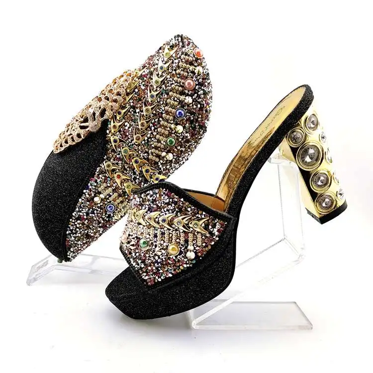 

AB8641 2020 shoes bag set High Quality italian ladies shoes 10.5cm With bag set Party design African shoes to match bag, Champange,black, wine,pink,etc