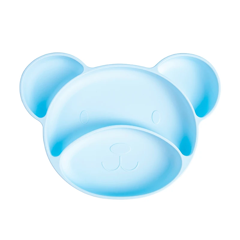 

wholesale high quality BPA free silicone baby plate little bear plate baby silicone placemat plates