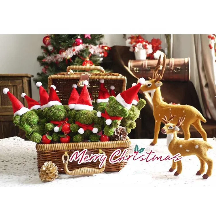 

Happy New Year Moss Animals Christmas Garland Decoration Home Decor, 30 colors