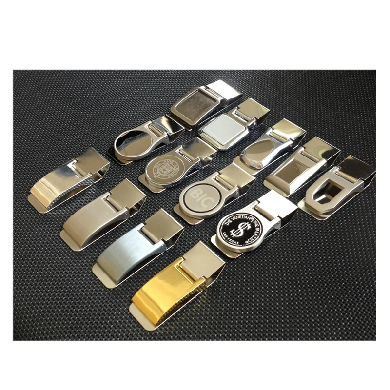 Round shaped photo frame sticker epoxy zinc alloy cash clip rfid blocking stainless steel money clip