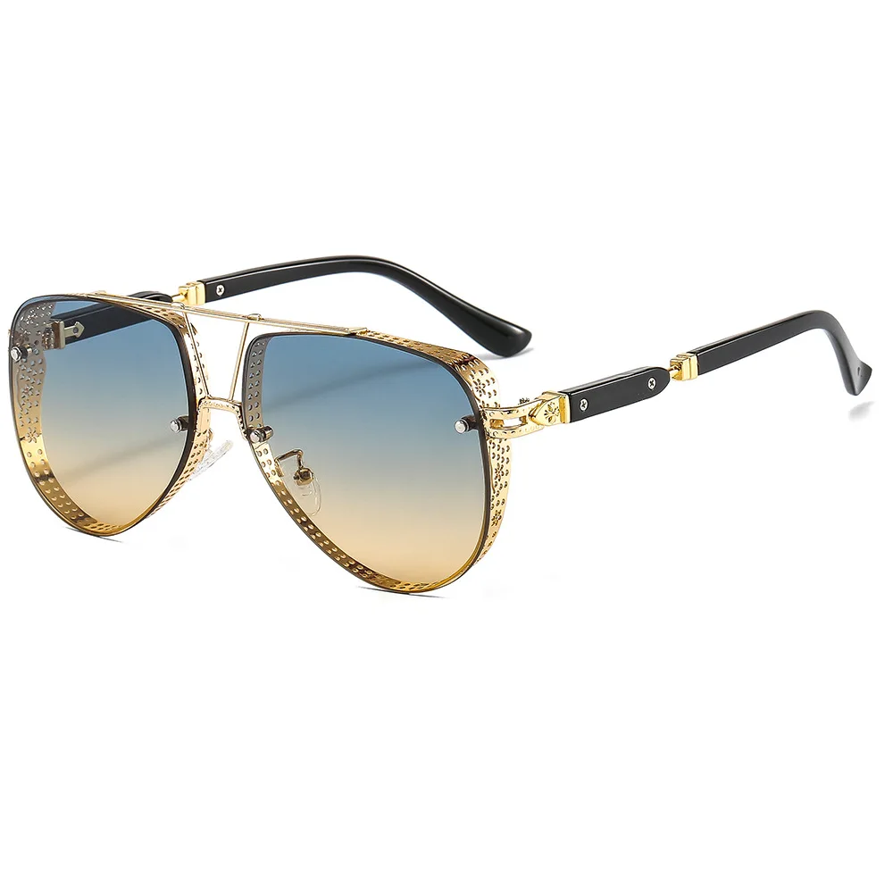 

custom 2022 new fashion designer luxury metal aviation trendy oversized women men shades sun glasses sunglasses 2023