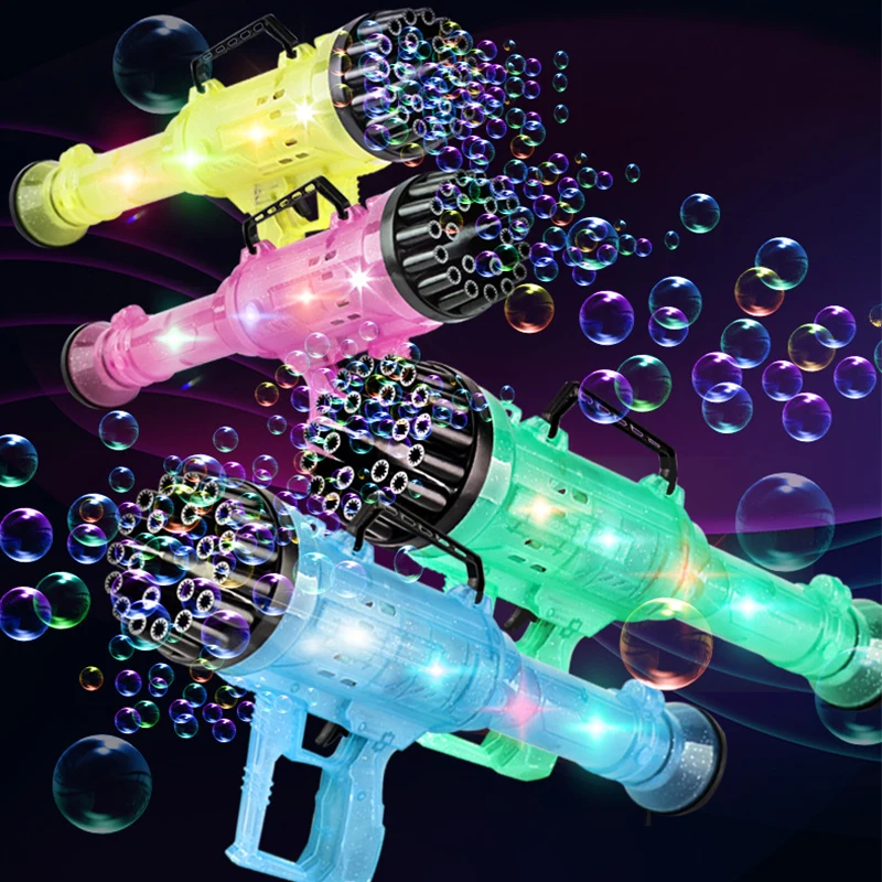 

21 Hole Bubble Machine Cool Light Large Gatling Bubble Gun Boy Gift Bubble Toy