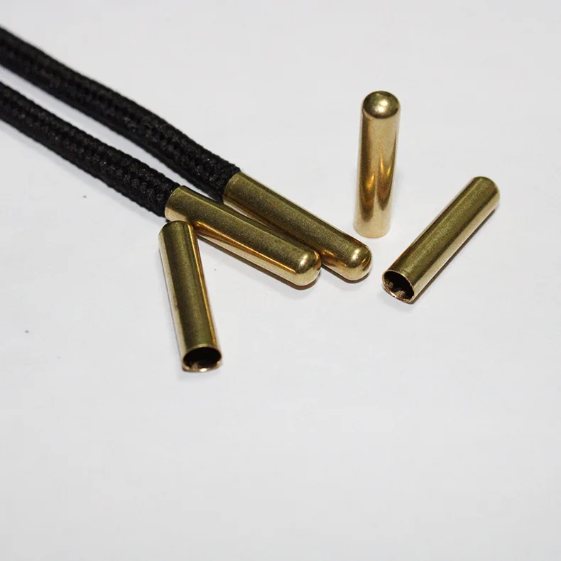 

Wholesale printed shoelace accessory 20mm gold metal clip and metal tip