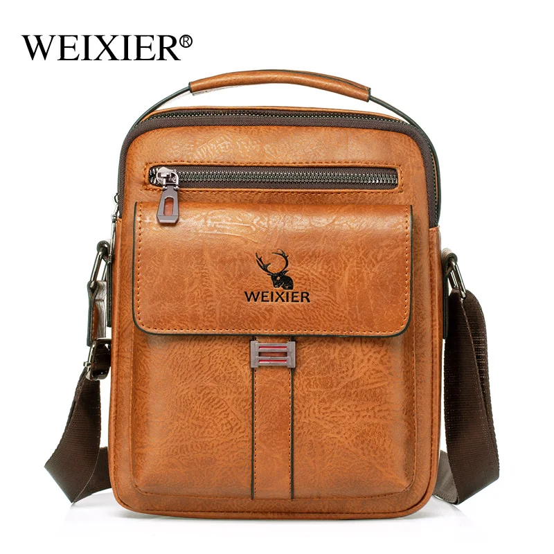 

WEIXIER New Men Shoulder Bags Fashion Men's Crossbody Bag Multi-function Man Casual Zipper Handbags Capacity Bag Male Messenger