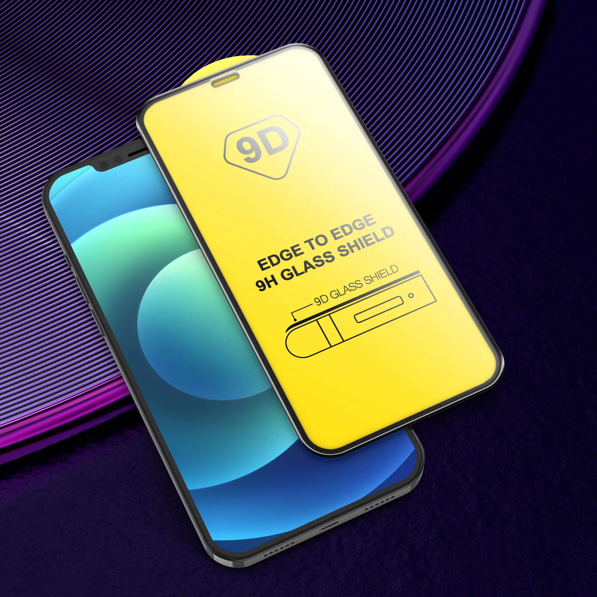 

9D Screen Protector For iPhone SE 8 7 6 Plus Protection Glass 9H Full Tempered Glass For iPhone 12 13 Pro X XR XS Max, Black/clear