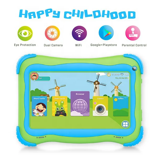 

thanksgiving gift Android 9.0 ROM 16GB with iWawa software and 3500 mAH 8 hours 7 inch Kids Tablet PC Stock up for Black Friday