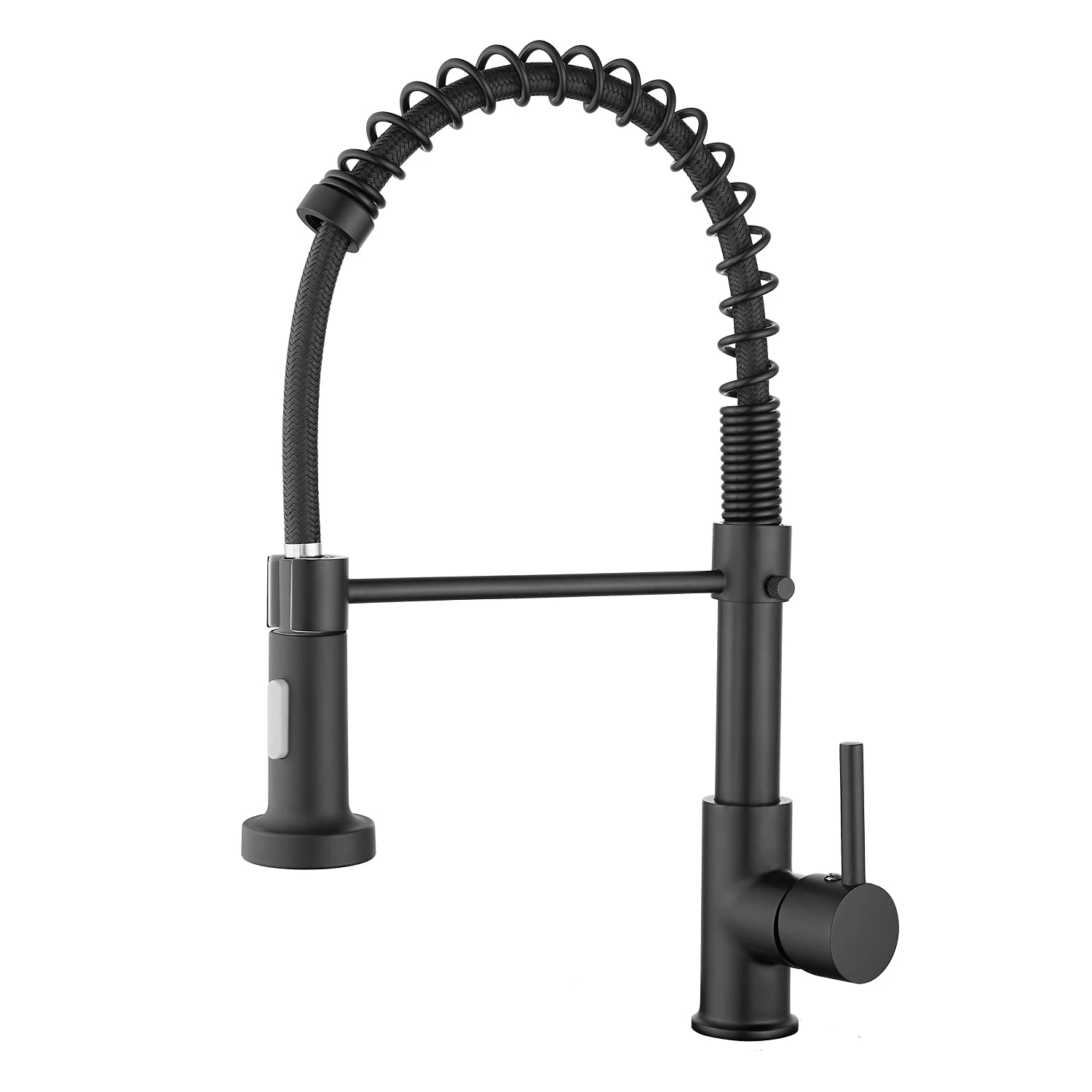 

Matte Black Pull down Kitchen faucet Pull out Kitchen mixer Brass Single lever Sprayer Spring Kitchen Sink Faucet