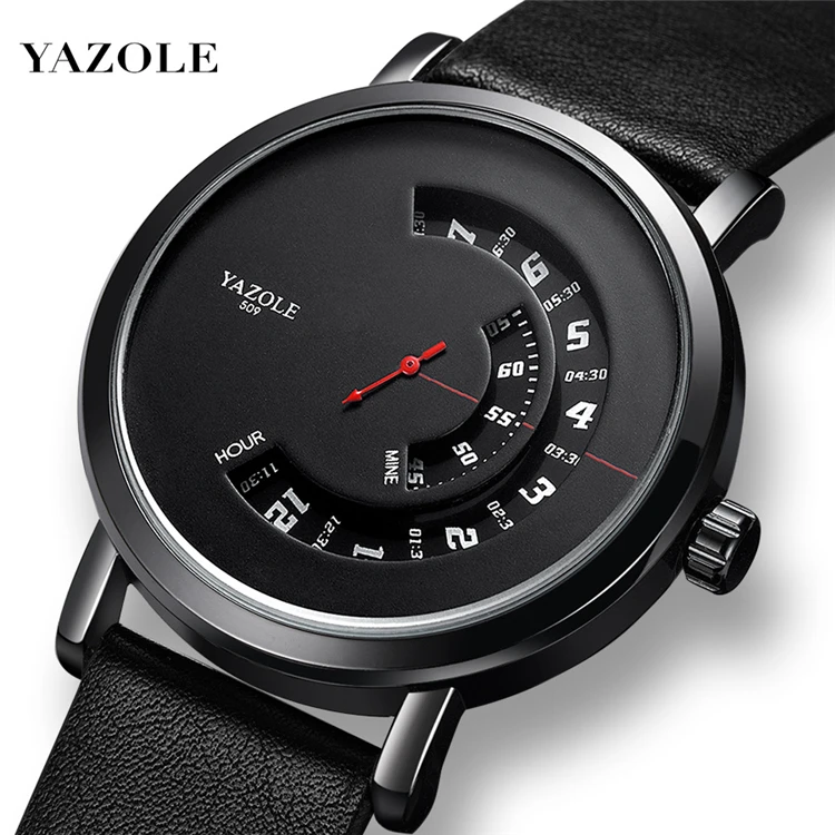 

Yazole 509 510 511 P Watch Men Hollow Reloj Hombre Fashion Creativity Quartz Wristwatch Stainless Steel Strap Band Male Clock