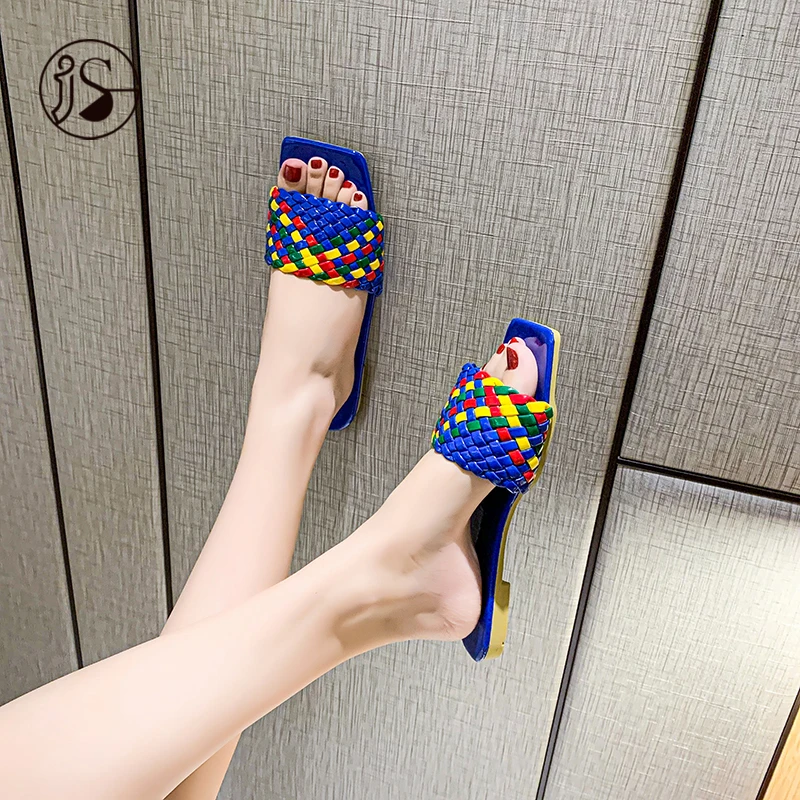 

2021 Colorful weaving design fashion Slides ladies slippers slippers, Picture