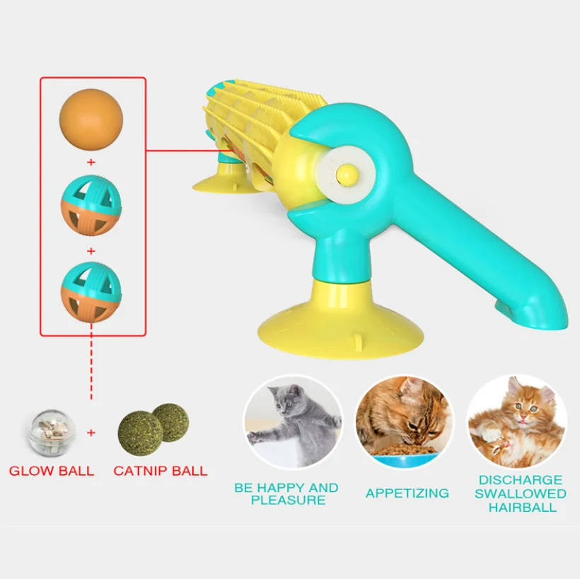 

Manufacturer Wholesale Indoor Suction Cup Interactive Cat Climbing FrameSmart Interactive Cat Toy Ball