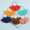 New trend exaggerated vintage big ear-ring cotton thread braided tassel macrame earrings