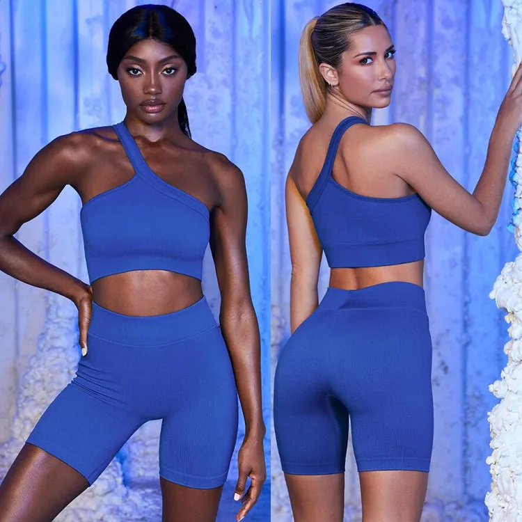 

gym fitness sets 2 piece yoga seamless shorts set woman yoga sport bra set