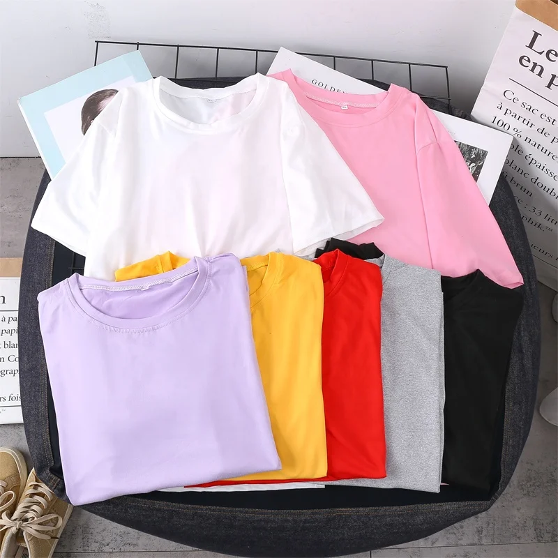 

Men's short sleeve loose LARGE T-SHIRT customized 2020 summer new round neck trend popular couple's solid color women's T-shirt