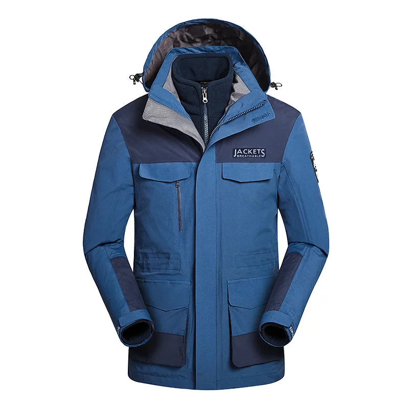 
Couple outdoor jacket coat women three-in-one custom two-piece windproof waterproof and warm ski suit 