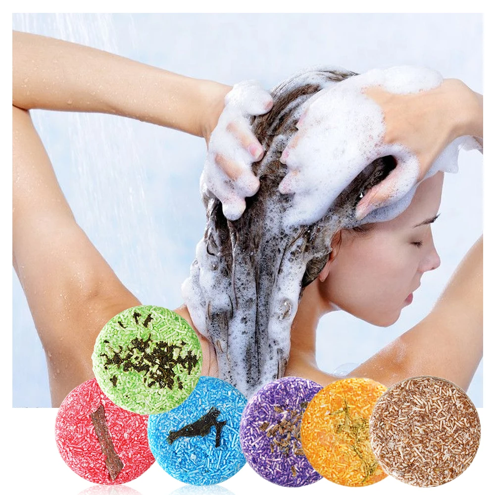 

LIYALAN Private Label Handmade Hair Care Soap Bar Vegan Herbal Petal Bubble Solid Shampoo Soap, Multi color