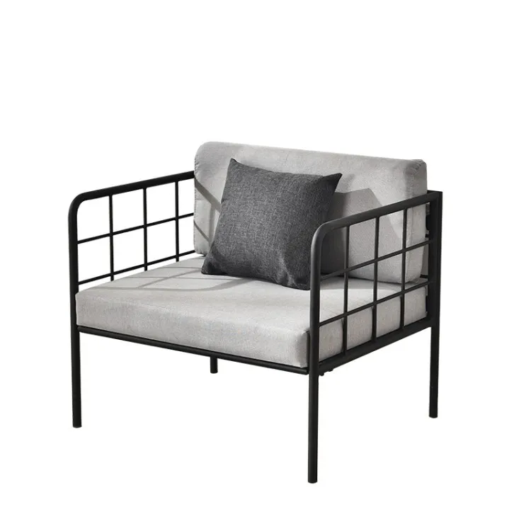 Modern Stylish Steel Armchair Metal Lounge Chair Velvet Upholstered For