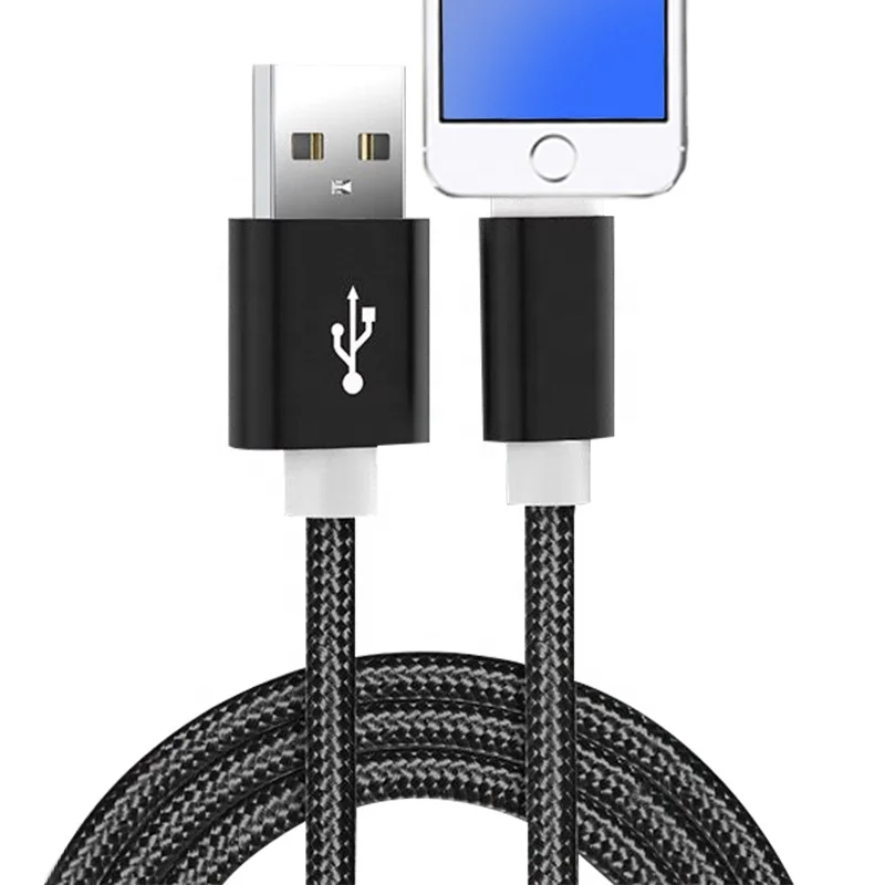 

Wholesale 2A USB Data Transmission Nylon Braided Charger Cable For iPhone