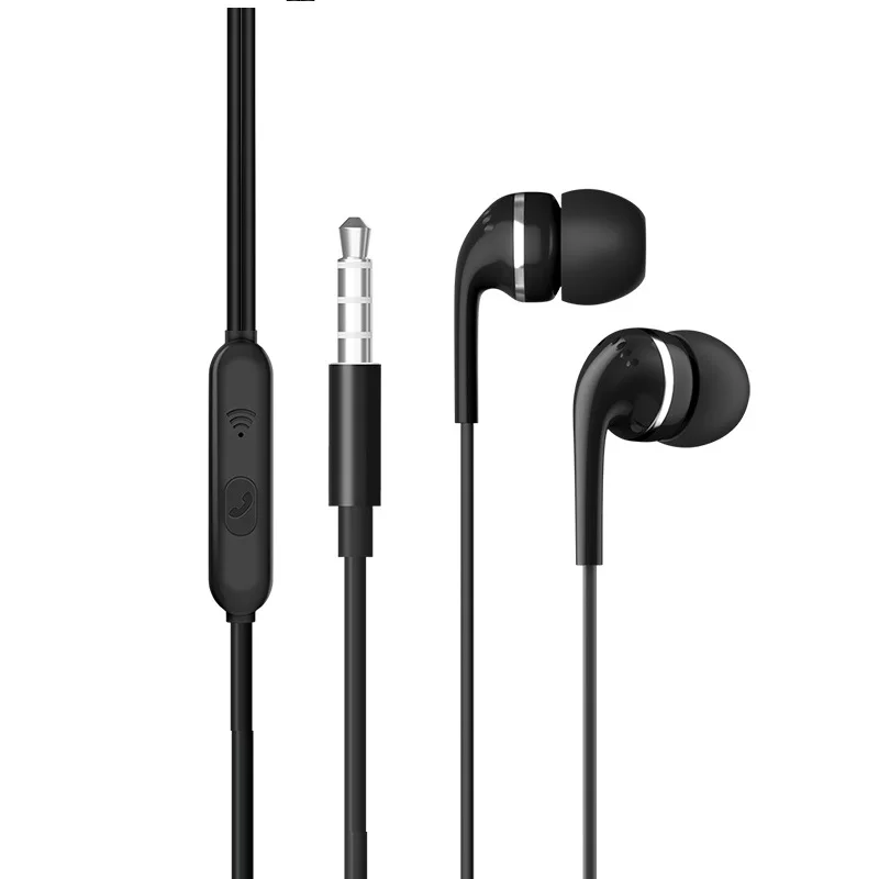 

bass wired 3.5mm In-ear handfree headphone with mic high sound quality for computer tablet samsung huawei xiaomi MP3 stereo, Black white