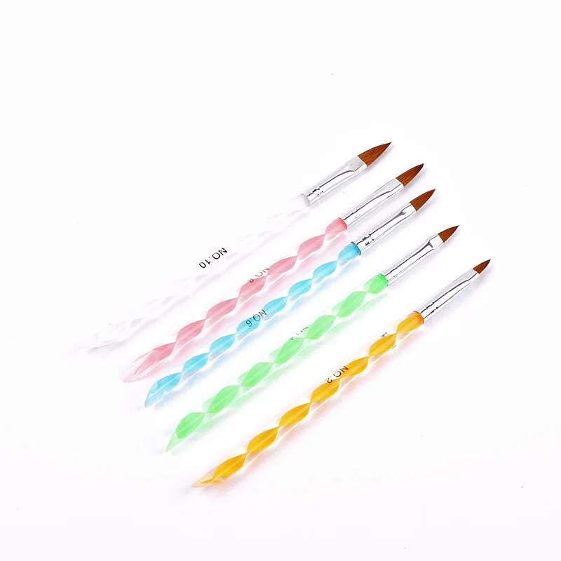 

5pcs/set Nail Art Brush Rhinestone Kit UV Gel Polish Painting Drawing Brushes Pen Nail Dotting Manicure Clean Brush Tools, As show