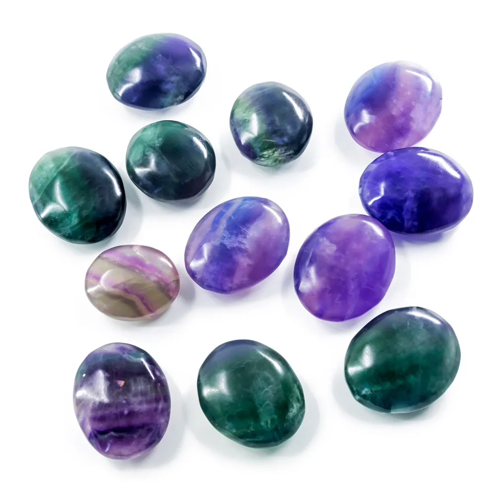 

Hot sale natural gemstone crystal healing stones folk crafts crystal quartz rainbow fluorite palm stone