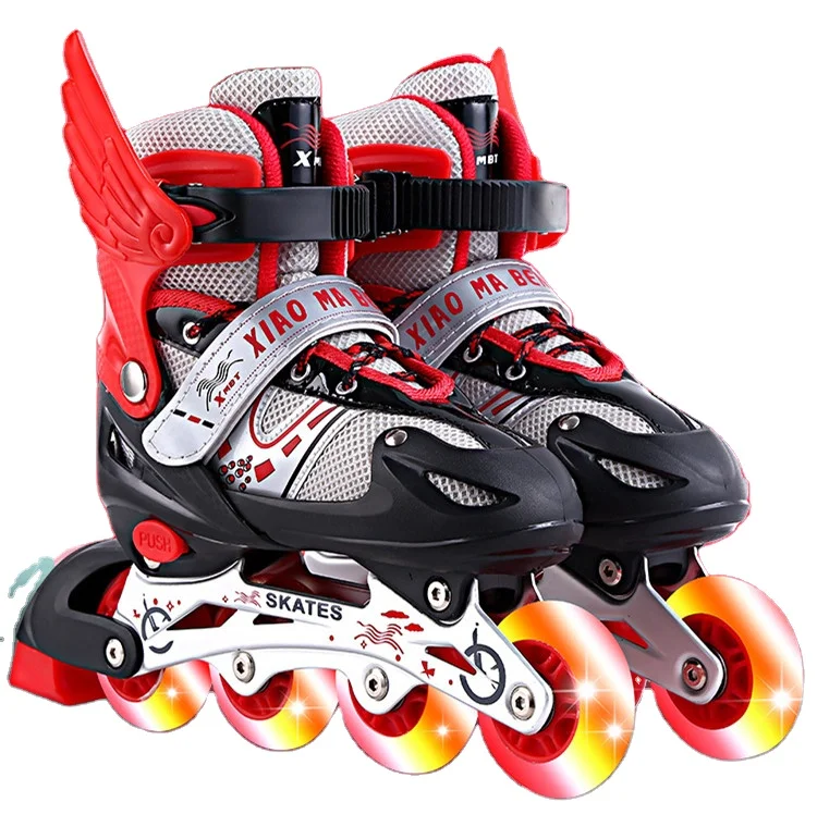 

manufacture children led wheels light custom inline shoes roller skate, 3 colors