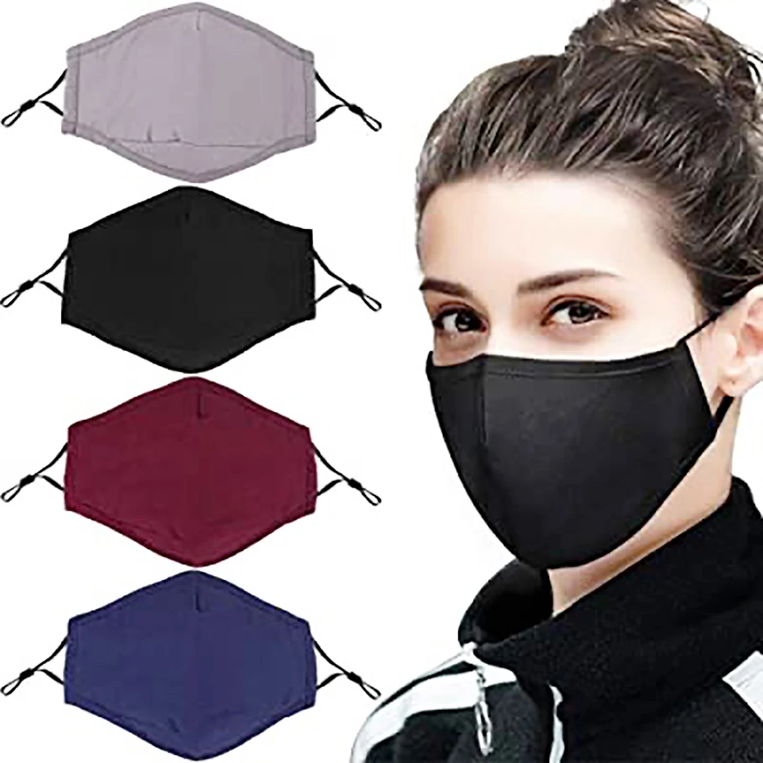 

fashionable reusable pink cotton face mask washable mouth half face cover