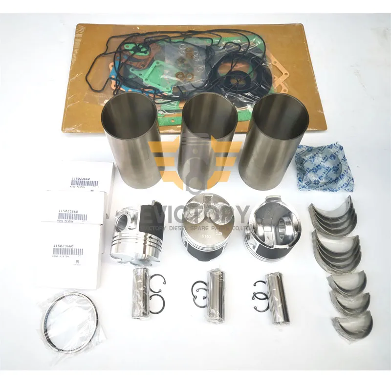 

For Shibaura N843 N843T N843LT cylinder liner full gasket bearing piston rebuild overhaul kit + connecting rod